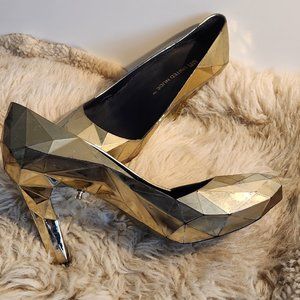 United Nude gold shoes 39 GOLD CHROME geometric Lo Res